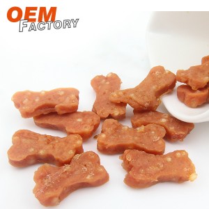 Bone Shaped Chicken with Rice Dog Jerky Treats Wholesale and OEM