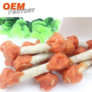 Chicken with Rawhide Dumbbell Stick Private Label Dog Treat Manufacturers