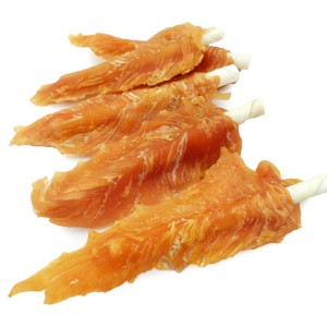 DDC-11 Dried Chicken on Rawhide Stick Low Calorie Dog Treats Wholesale Science Diet Dog Snacks
