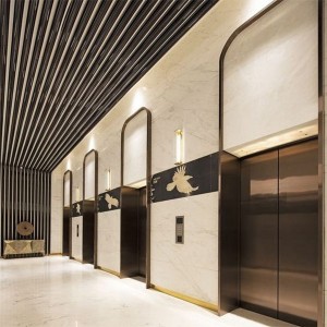 Nahiangay nga 304 stainless steel Reception room entrance wall grill brass shiny ceiling board