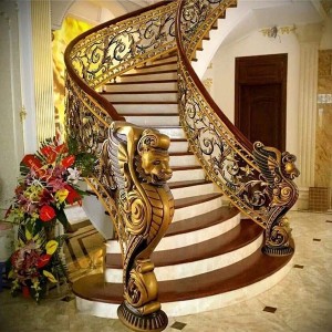 ໂຮງງານຜະລິດໂດຍກົງຂາຍກ້າວຫນ້າທາງດ້ານ indoor staircase ສະແຕນເລດ balustrade hollow ການອອກແບບ