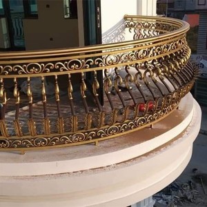 Custom Nerjaveèi eskalye balustrade Deyò Pont fòje Iron Balkon balistrad Designs