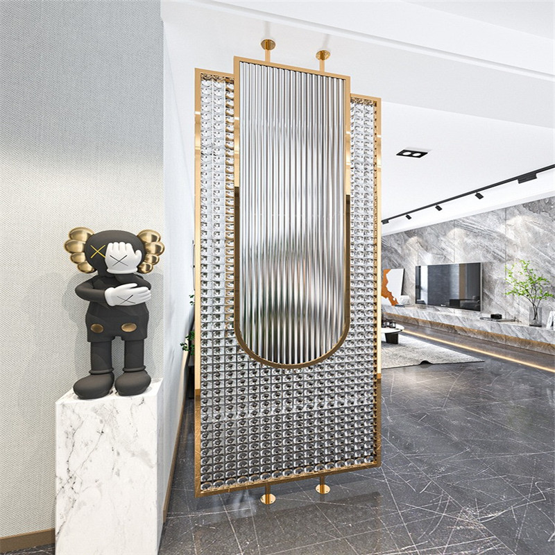 Wholesale Partition Screen Glass Metal Stainless Steel Customization Partition Wall Room Divider