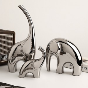 Stainless Steel Gajah kulawarga: hiasan interior elegan
