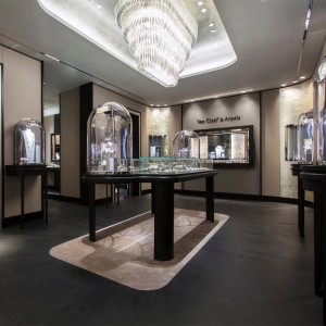 Armários de joias de aço inoxidável para showrooms