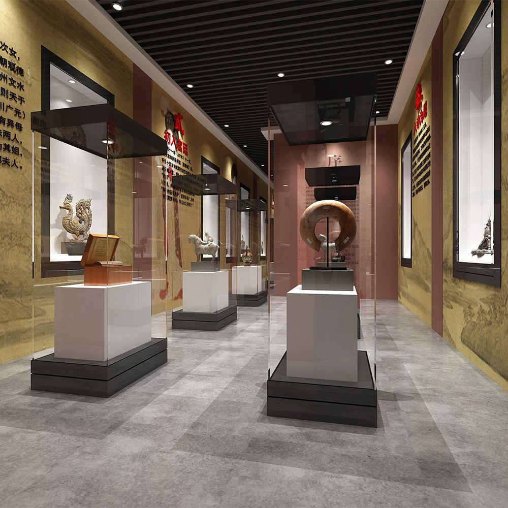 Vlekvrye staal museum vertoonkas: vertoon die glorie van kulturele erfenis