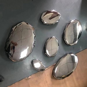 Hindi kinakalawang na Steel Water Drop Mirror Hanging Wall