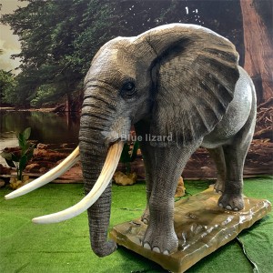 Mechanical Animal Equipments High Simulation Animatronic African Elephant Model