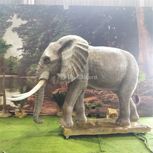Akụrụngwa anụmanụ eji arụ ọrụ dị elu simulation Animatronic African Elephant Model