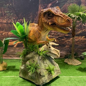 Miundo maalum ya safari ya dinosaur ya Jurassic-Animatronic T-Rex Head Model