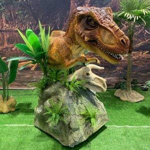 Omörite ýura dinozawr sürüş modelleri-Animatronik T-Rex baş modeli