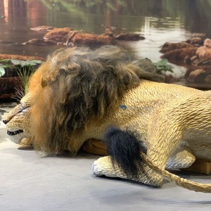 Dozing Lion Animatronic Displays Nature’s Perfect Balance of Rest and Alertness
