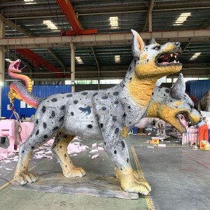 Mythological Three-Headed Hellhound Sculpture Embodies Ancient Guardian Spirit
