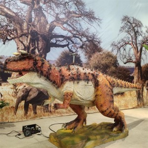 Passeig de dinosaures animatrònics per al parc d'atraccions