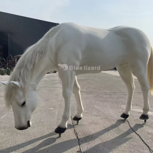 Animal park activities prop animal sculpture robotic life size fiberglass animatronic horse for attraction