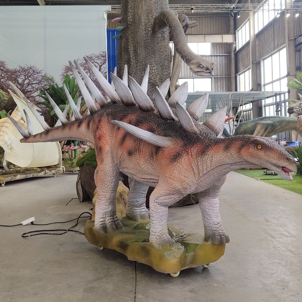 Professional China Realistic Walking Dinosaur Costume - Playground equipment life size robotic dinosaur Kentrosaurus (AD-66) – Blue Lizard