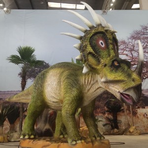 Dinosaŭro Styracosaurus Modelo en Artefarita Viva Animatrona Dezajno