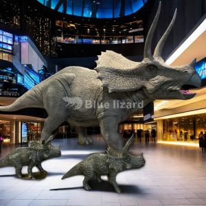 Triceratops ርዕሶች Animatronic ዳይኖሰር Triceratops ሞዴል