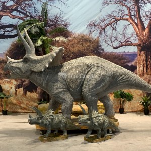“Triceratops” makalalary Animatron dinozawr “Triceratops” modeli