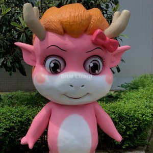 Cute animatronic cartoon cow sculpture na may mga paggalaw para sa Amusement Park
