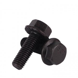 DIN 6921 Хар зургаан өнцөгт фланцын толгойн боолт - Чичиргээнд тэсвэртэй