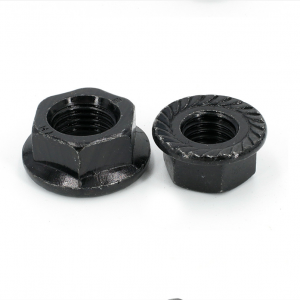 Kūʻai nui DIN 6923 Flange Nut - Black Zinc/Oxide Coated Mea kūʻai