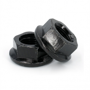 Kūʻai nui DIN 6923 Flange Nut - Black Zinc/Oxide Coated Mea kūʻai