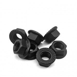 Kūʻai nui DIN 6923 Flange Nut - Black Zinc/Oxide Coated Mea kūʻai