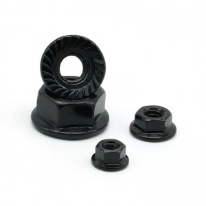 Kūʻai nui DIN 6923 Flange Nut - Black Zinc/Oxide Coated Mea kūʻai