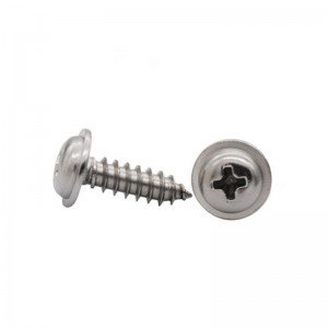 Silver plated cross recessed round washer wafer head self tapping round head screw din968