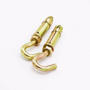 Yellow Zinc Plated Concrete Wedge Anchor Bolt With hook Sleeve Anchor With Hook Bolt