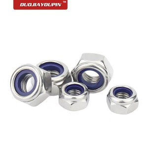 High quality fastener 304 stainless steel din985 flange nylock nut