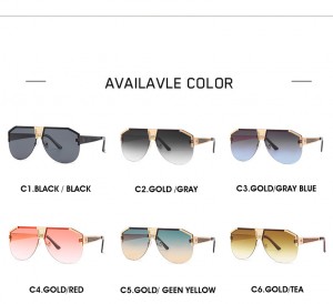 Oversize Aviator Metal Frame Shades Luxury Designer Sunglasses