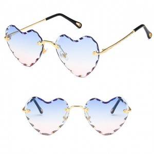 DLL8705 Heart Shaped Metal Women Sunglasses