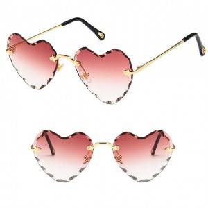 DLL8705 Heart Shaped Metal Women Sunglasses