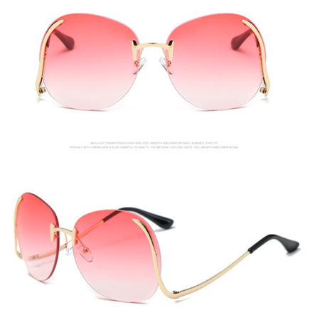Factory Cheap Hot China 2022 New Fashion Rimless Ocean Lens Bent Legs Sunglasses Featured Image