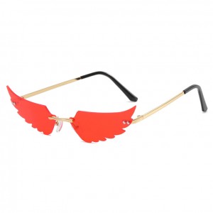 Fashion Unisex Rimless Sunglasses Angel Wing Shaped Party Sun Glasses