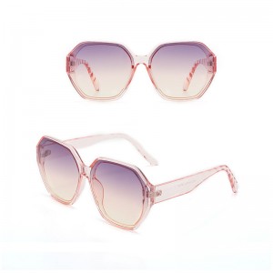 Factory Supply China New Fashion Retro Irregular Polygon Ocean Lens Sunglasses for Ladies