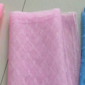 Tecido de rede mosquiteira jacquard com design ameixa, estrela e coração para rede mosquiteira