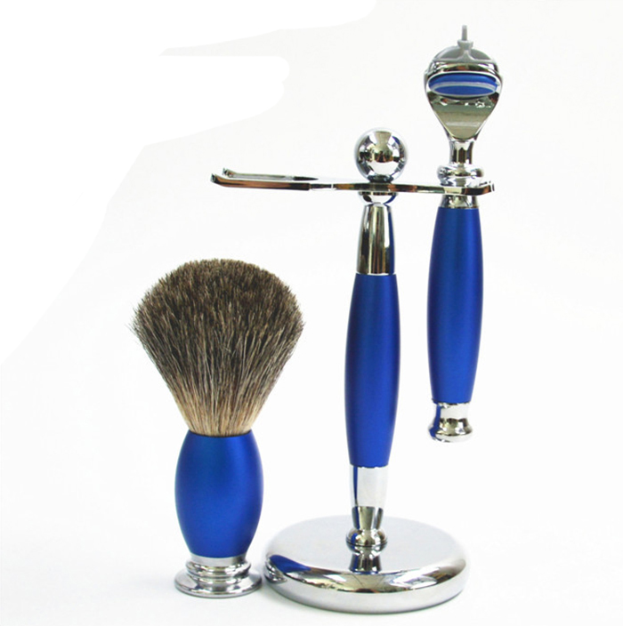 Best selling custom shaving brush badger set metal badger shaving brush kit for men's shaving