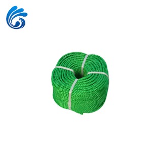 Wholesale supplier high strength PE 3 strands plastic twisted fishing ropes