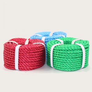 China factory polyethylene 3 strands twisted PE packing rope