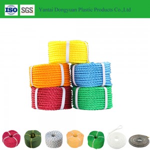 Wholesale Supplier y HDPE 3 strands rope Plastic twisted PE fishing ropes