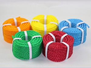 high quality HDPE 3 strands rope Plastic twisted PE fishing packaging twine rope