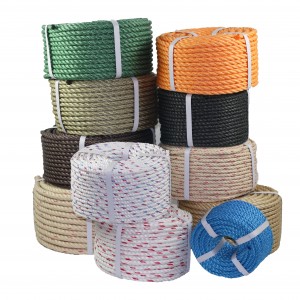 3 strands twist PP rope plastic rope for packaing