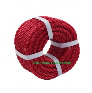 Chinese red PE fishing rope with bright color