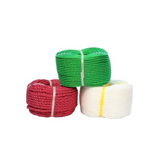 Wholesale Supplier high quality HDPE 3 strands Plastic twisted PP packaging twine rope
