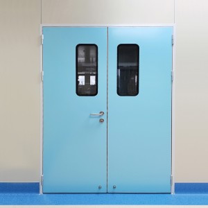 Same color Aluminium frame and door leaf HPL laminate flush hospital door
