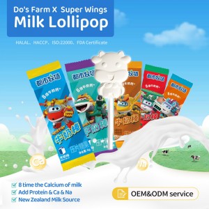 DOSFARM Private Label Chinese Milk Candy Milk Lollipop Variety of Flavors 6g For Wholesalers