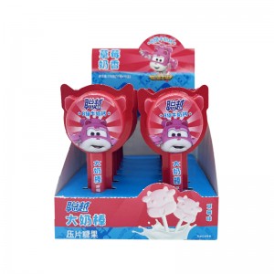 8 Times Milk Calcium Milk Lollipop Supplier Customized Milk & Strawberry Flavor Factory